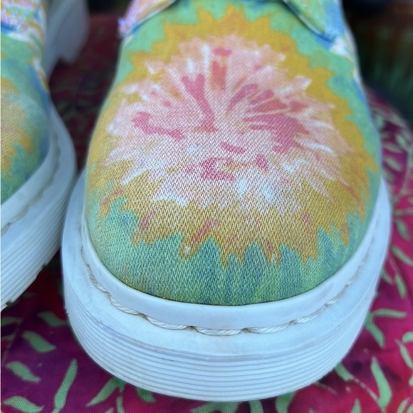 Dr. Martens Retro Tie Dye Colorful Boho Floral Canvas Vegan Boots - Picture 8 of 14